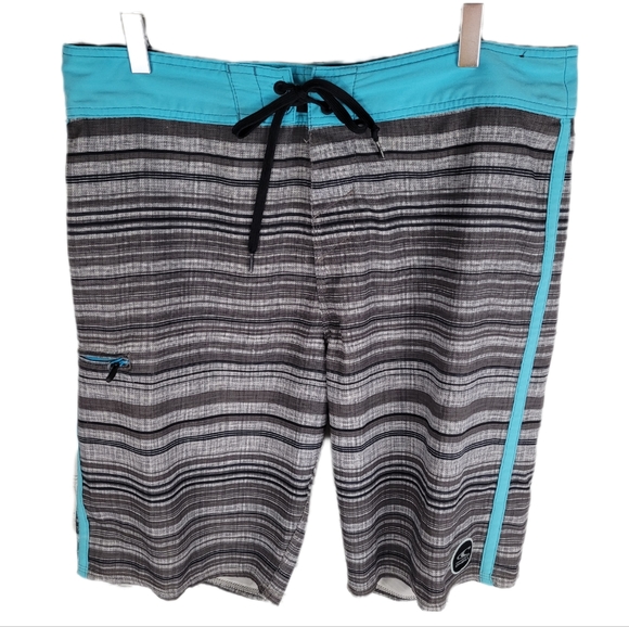 O'NEILL | HyperFreak striped stretch swim boardshorts - Picture 1 of 5